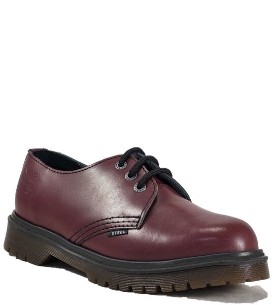 Pantofi Steel 3 Inele Bordeaux fără întăritură