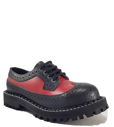 Pantofi Steel 4 Inele Alcapone Negru Roșu